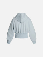 Aelfric Eden Cropped Pearl Studded Zip Up Hoodie