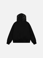 Aelfric Eden Boxy Rhinestone Star Zip Up Hoodie